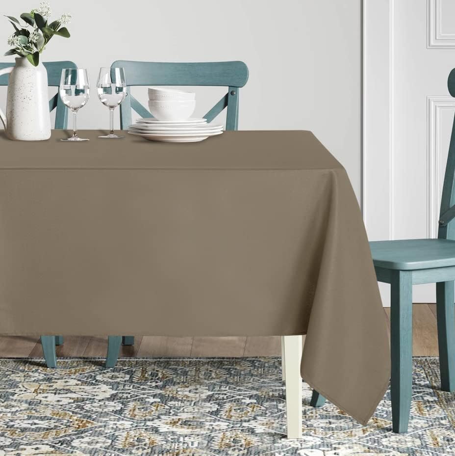 sancua Mantel rectangular de poliéster, 90 x 132 pulgadas, resistente a las manchas y a las arrugas, mantel de tela decorativa para mesa de comedor,