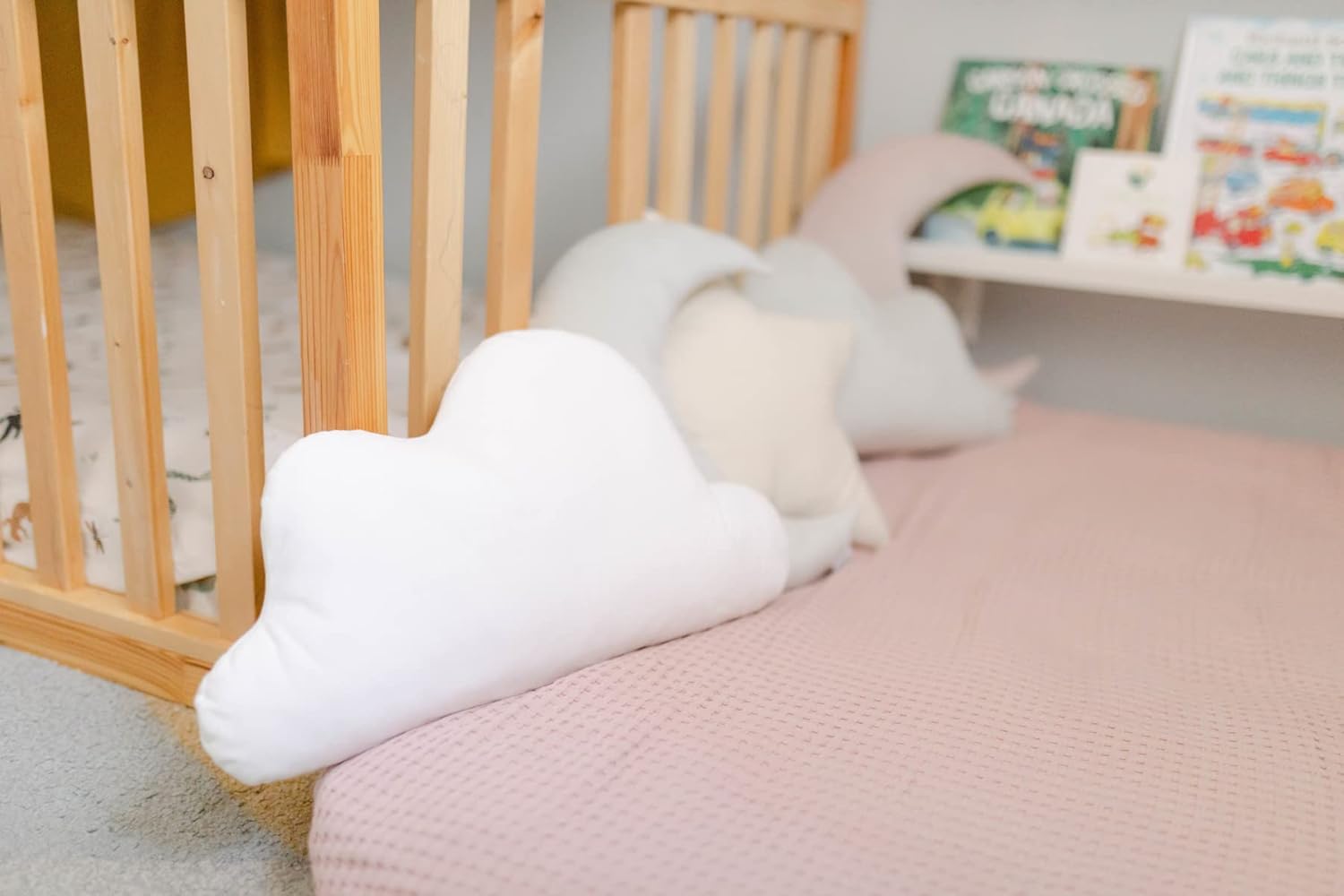 Almohada decorativa, almohada decorativa para guardería, decoración de sala de juegos, lindas almohadas (nube blanca)