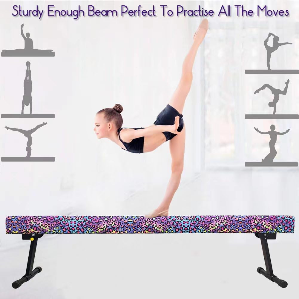 YANGG Viga de equilibrio de gimnasia de 6 pies8 pies, haz ajustable de piso de nivel alto y bajo, altamente estable, equipo de entrenamiento de