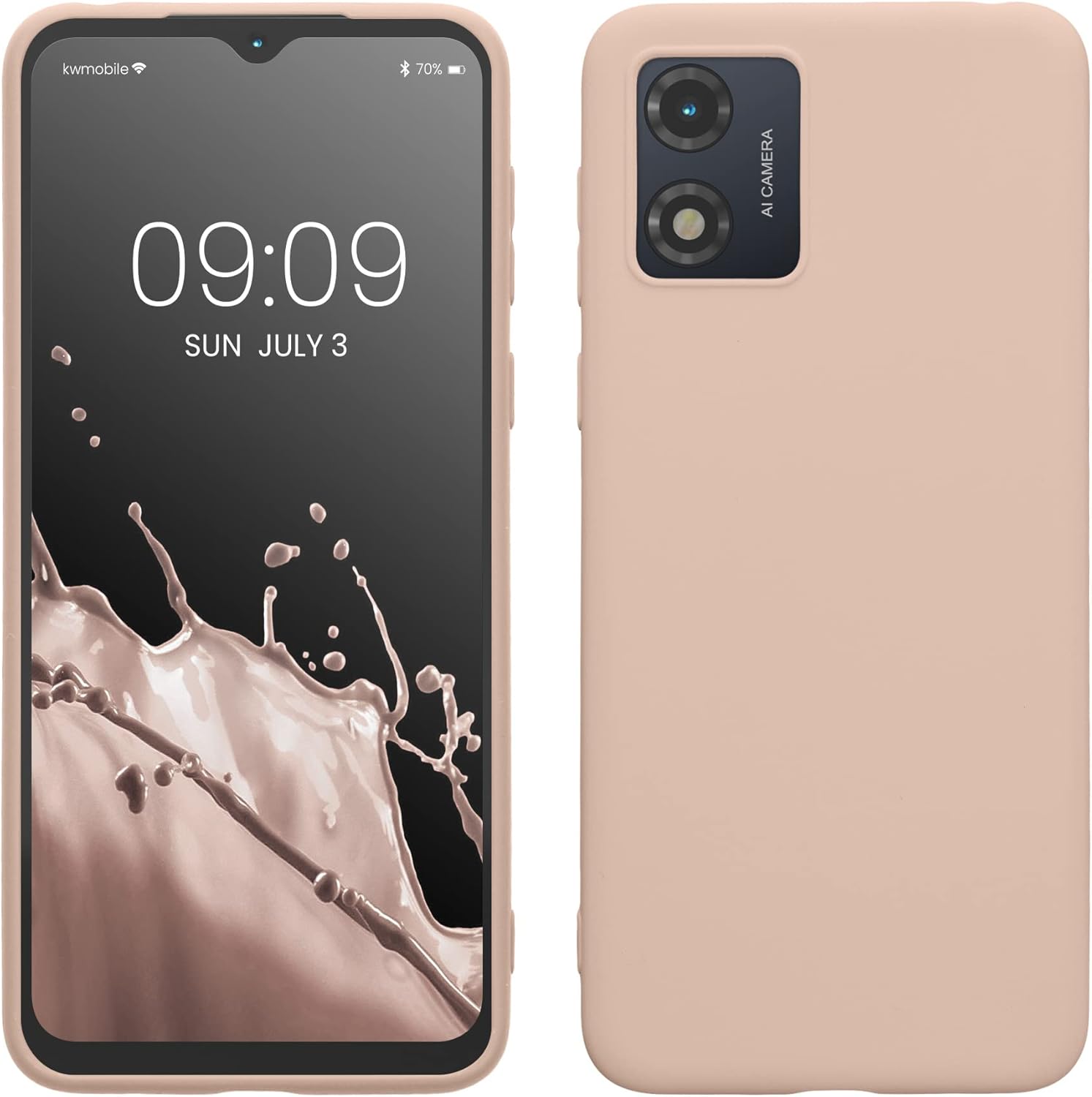 kwmobile Funda compatible con Motorola Moto E13 – Funda protectora de silicona TPU suave y delgada – remolino de coco