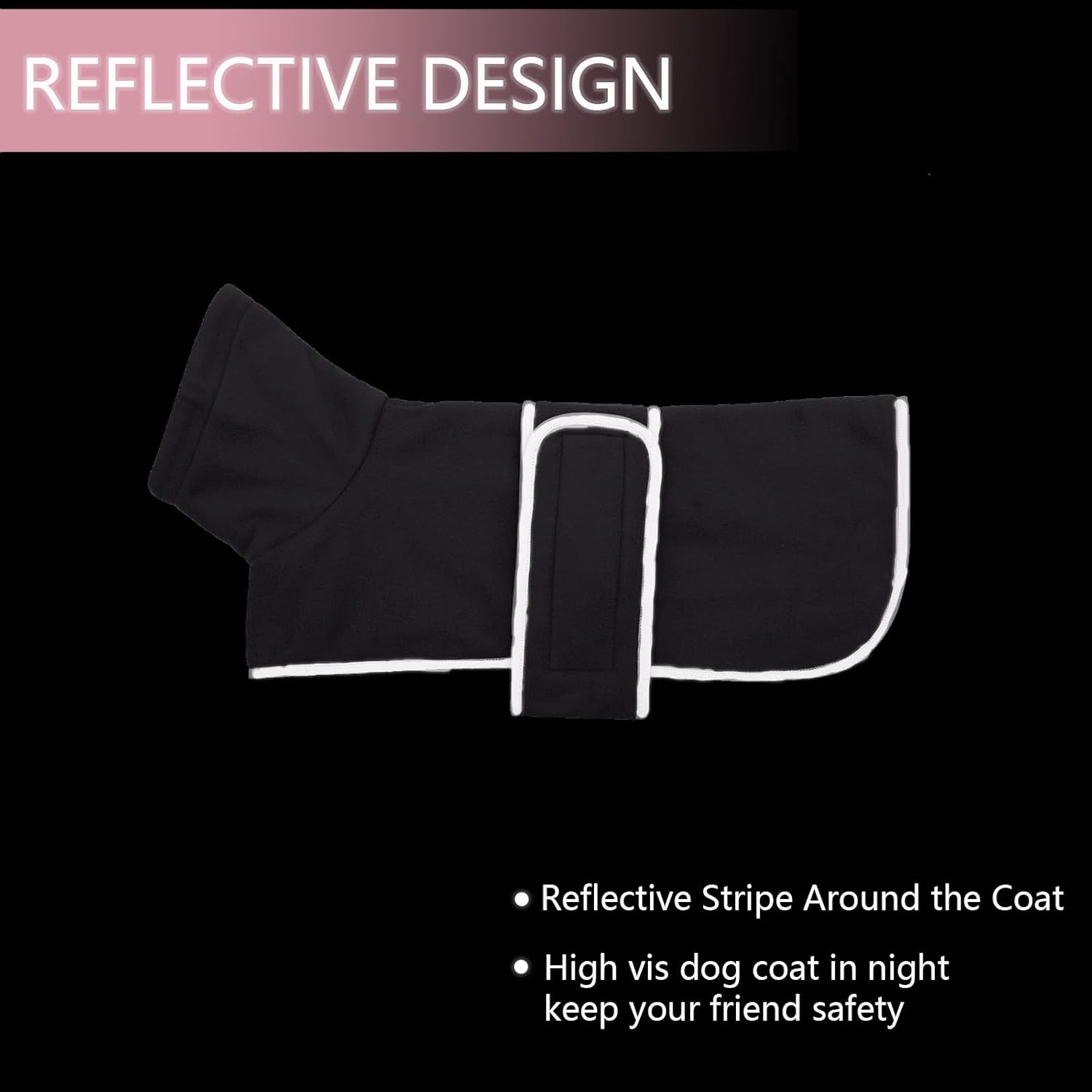 Abrigo de forro polar para perro salchicha en miniatura de invierno con cierre de velcro y ribete reflectante de alta visibilidad, color gris, talla