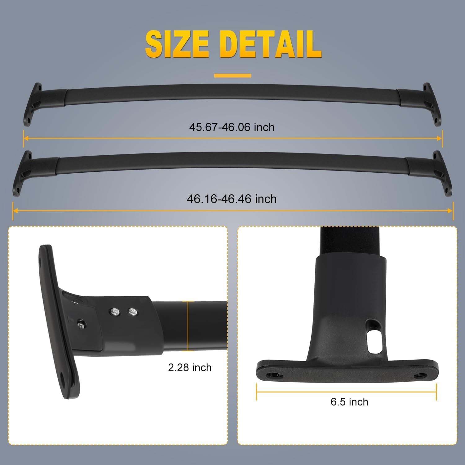 OCPTY Barras transversales para portaequipajes para Ford Explorer 2016, 2017, 2018, 2019, para bolsa de carga, equipaje, kayak, canoa, bicicleta,