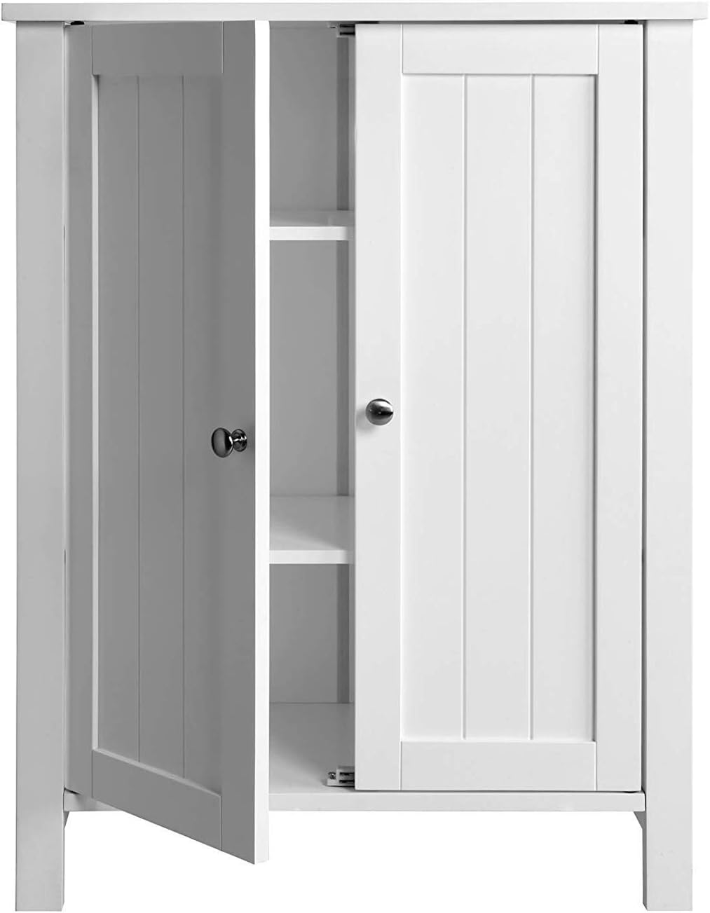 Armario de baño pequeño armario de almacenamiento de 2 puertas, muebles independientes con estante ajustable, almacenamiento de toallas de baño para