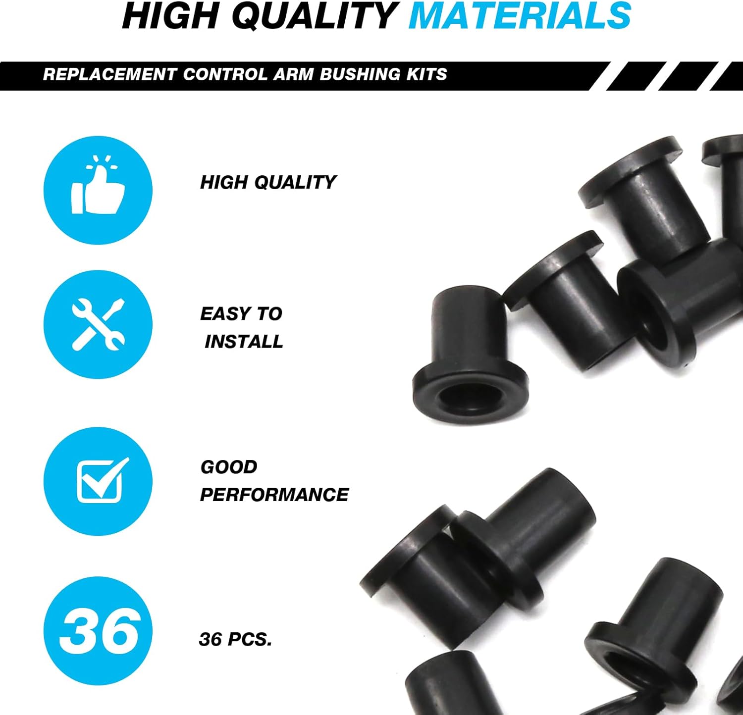 Bujes de brazo A delantero y trasero de repuesto para Polaris Ranger RZR ACE 500 570 800 900 1000 Crew XP 2014-2020 (36 piezas)