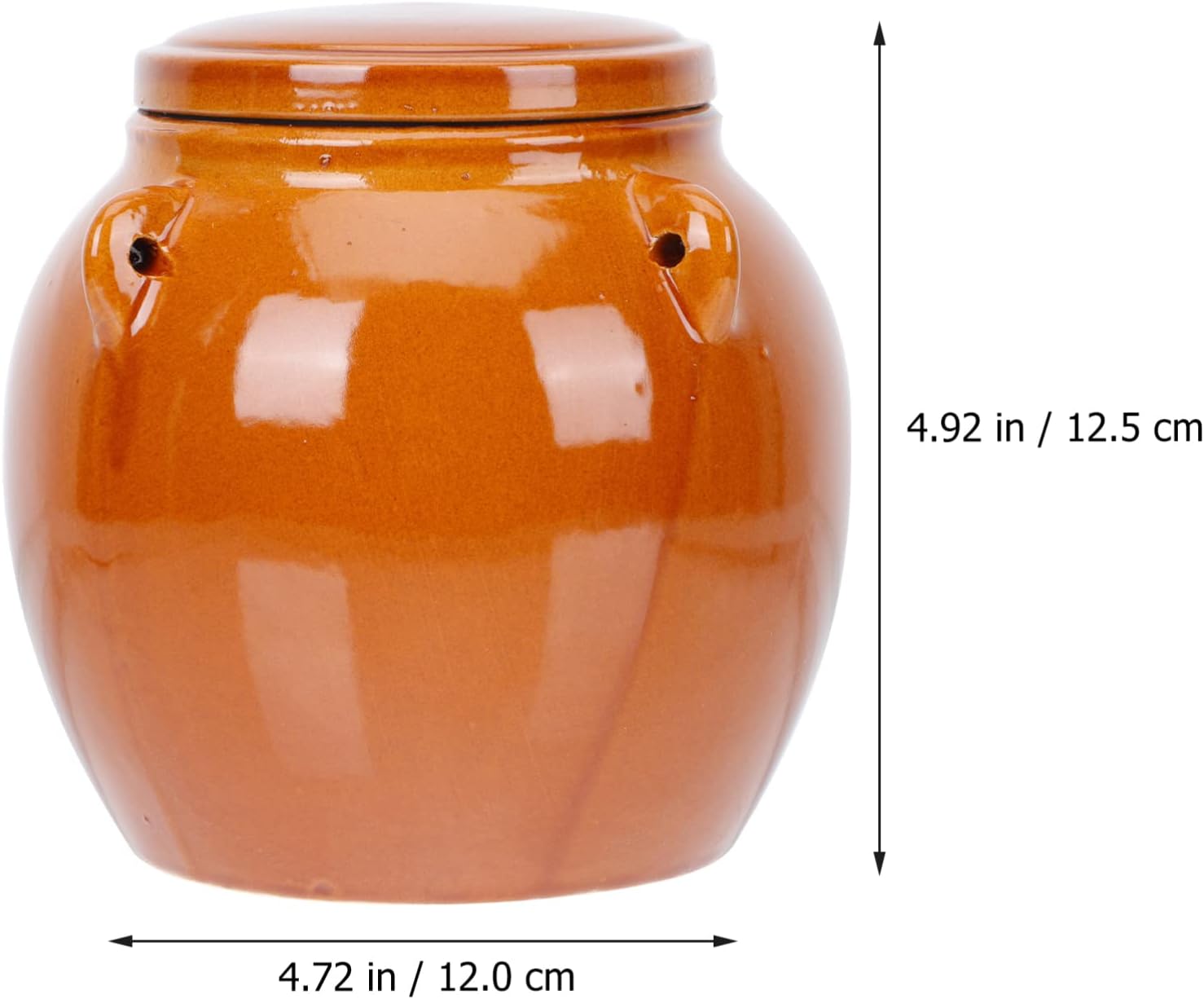 Vaguelly Contenedor de cereales de cerámica de 1 litro, recipiente de fermentación Kimchi con tapa hermética, tarro de vino para preparar, tarro de