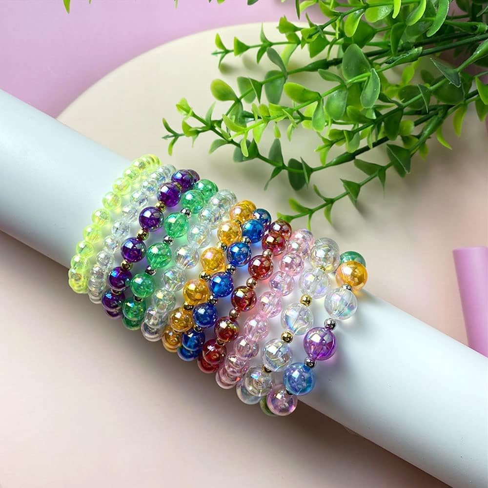 1000 cuentas redondas acrílicas de colores AB de 0.236 pulgadas, cuentas espaciadoras redondas para aretes, pulseras, collares, llaveros, joyería,