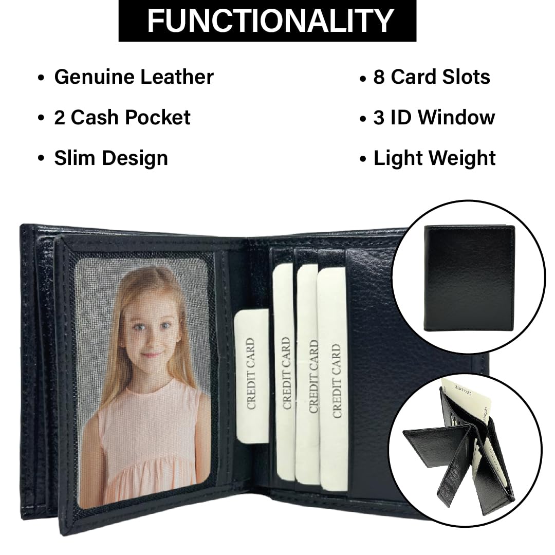 Personalized Wallet For Men, Mens Genuine Leather Wallets For Husband, Dad, Boyfriend Gift, Birthday, Anniversary Gifts For Him, Christmas Gifts for