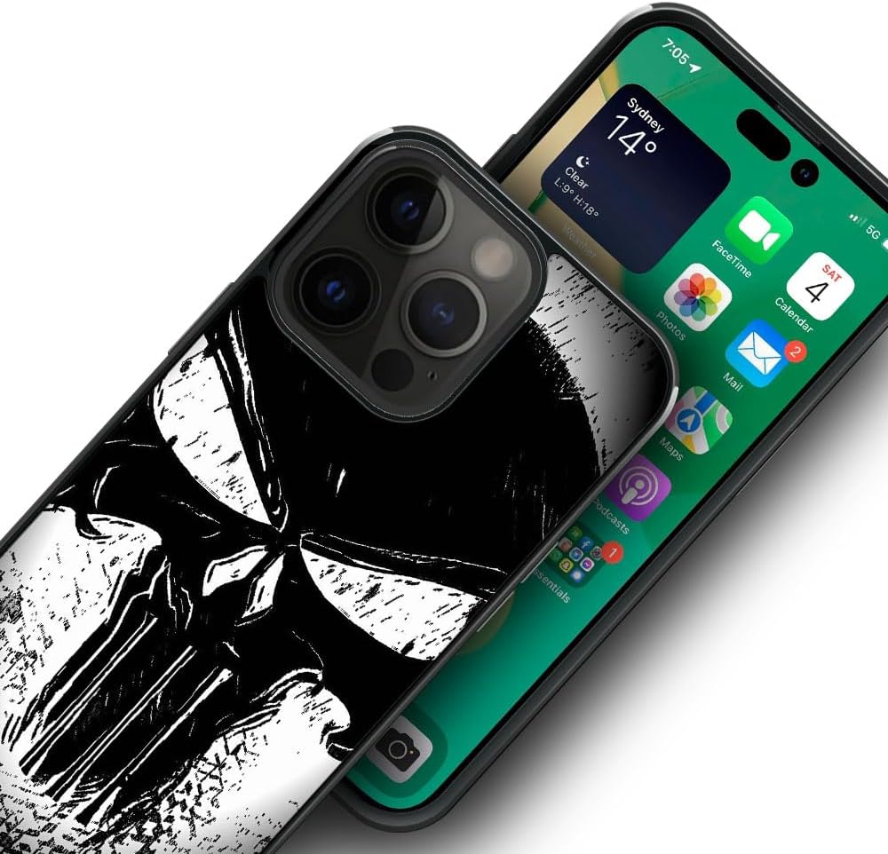 Funda compatible con iPhone 15, diseño de calavera de terror para iPhone 15, ultra protección, a prueba de golpes, de silicona suave, TPU