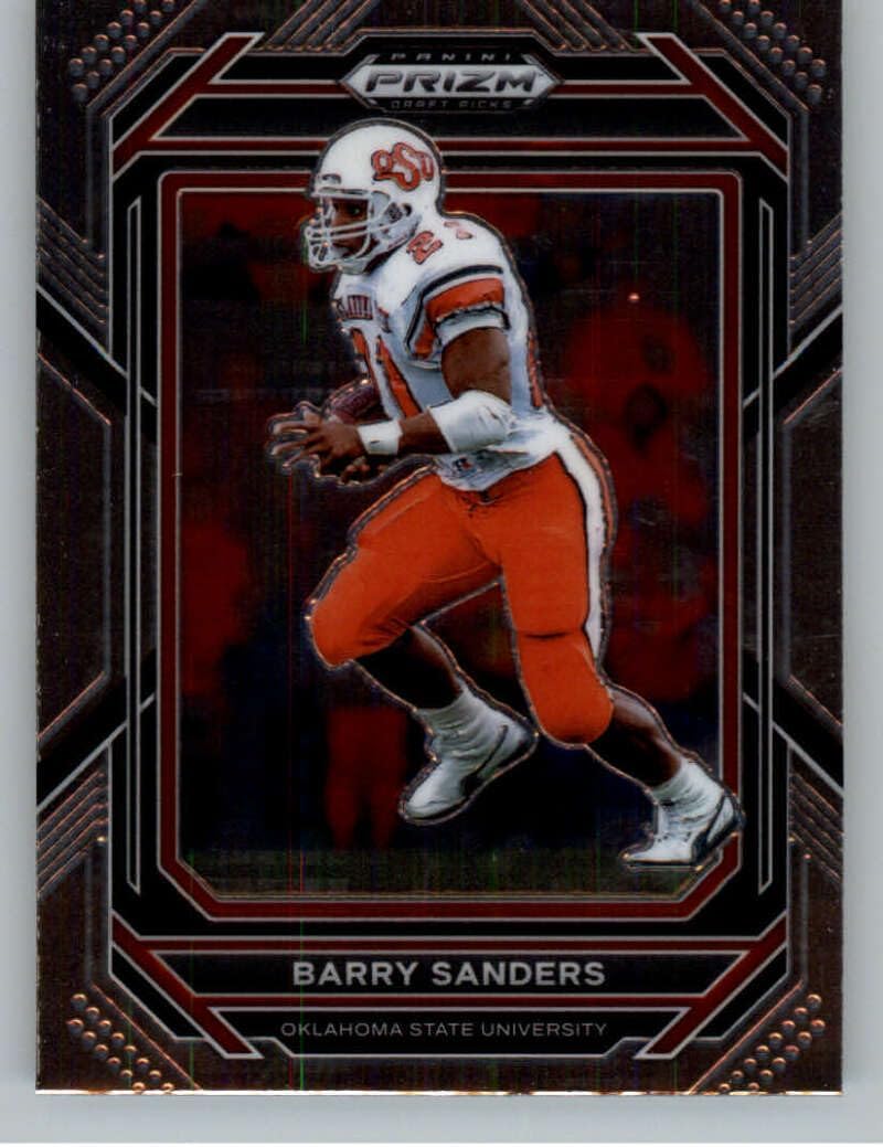 2023 Panini Prizm Draft Picks #7 Barry Sanders Oklahoma State Cowboys Official NCAA Football Card in Raw (NM or Better) Condition