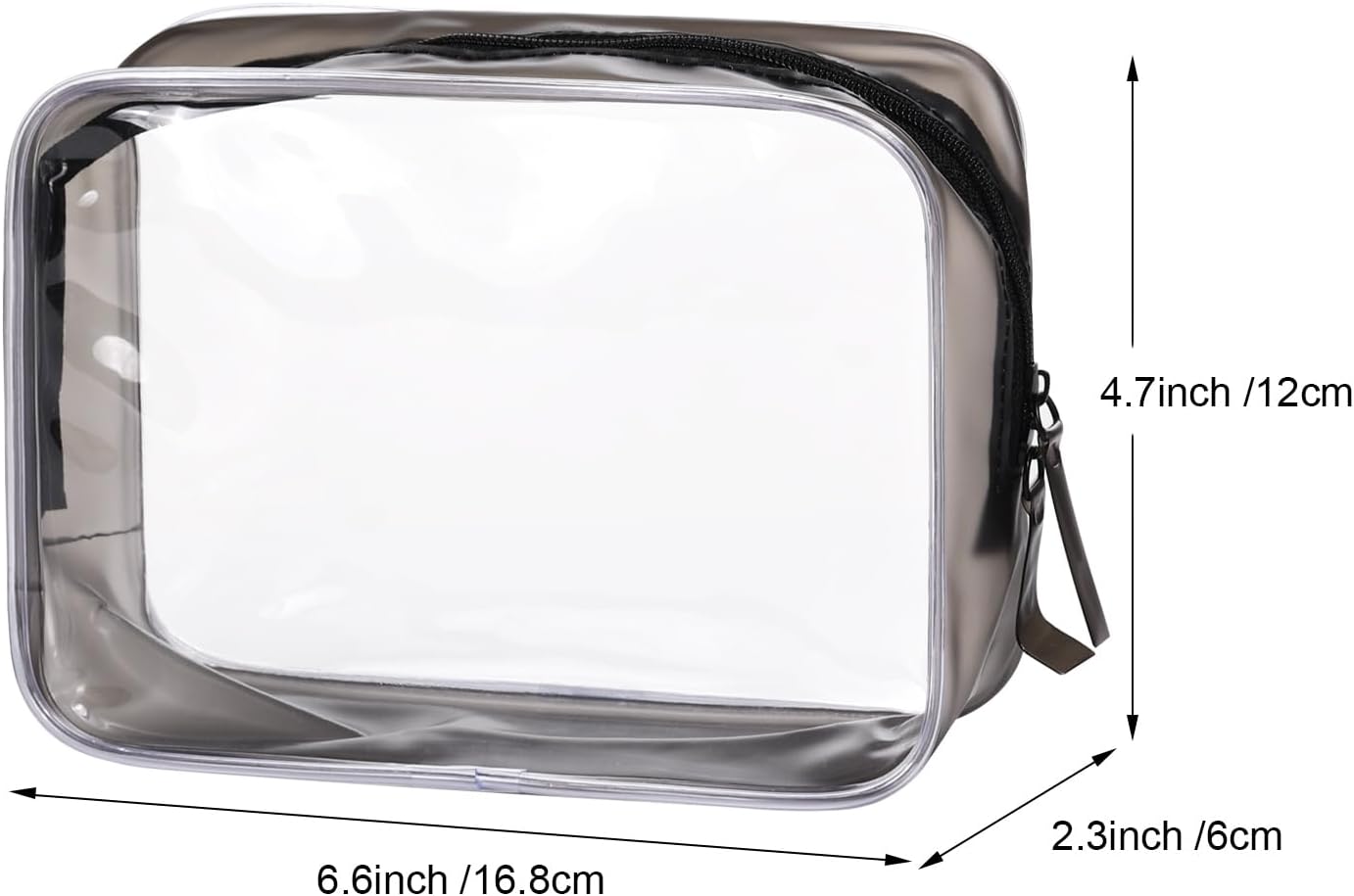 WantGor Bolsa de maquillaje transparente, paquete de 2 bolsas de cosméticos aprobadas por la TSA, organizador de bolsas de maquillaje pequeñas,