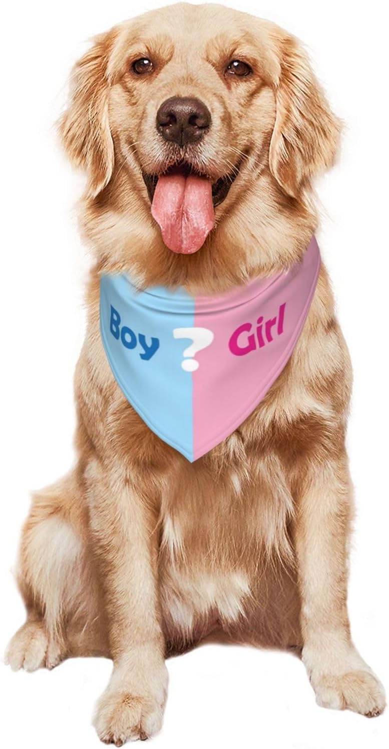 Qué será Anuncio de embarazo, bufanda triangular para mascotas, revelación de género, accesorios de fotografía de baby shower (rosa)