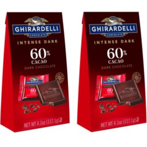 Ghirardelli 60% Cacao Chocolate Oscuro Intenso Bolsa Mediana, 4.1 oz Paquete de Dos Ghirardelli 60% Cacao Chocolate Oscuro Intenso Bolsa Mediana, 4.1 oz Paquete de Dos