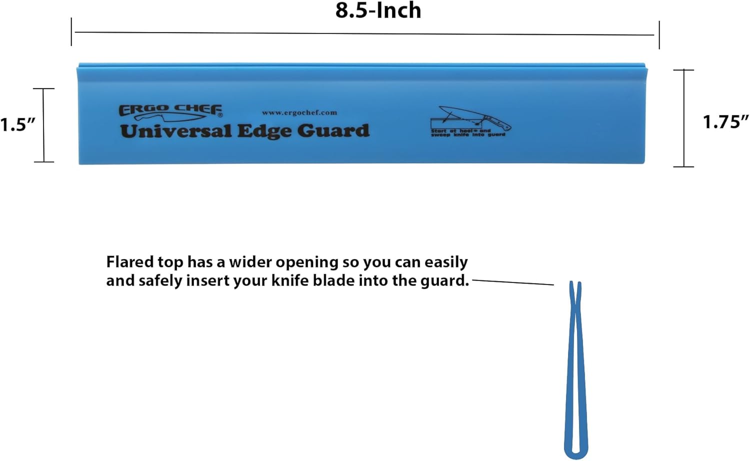 Protector de borde de cuchillo 8 pulgadas x 1.5 pulgadas azul por Ergo Chef
