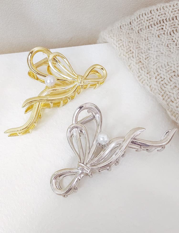 Pinzas para el cabello para mujer, paquete de 4 pinzas grandes de metal de 4 pulgadas, pinzas de pelo perfectas para mujeres y más delgadas, peinado