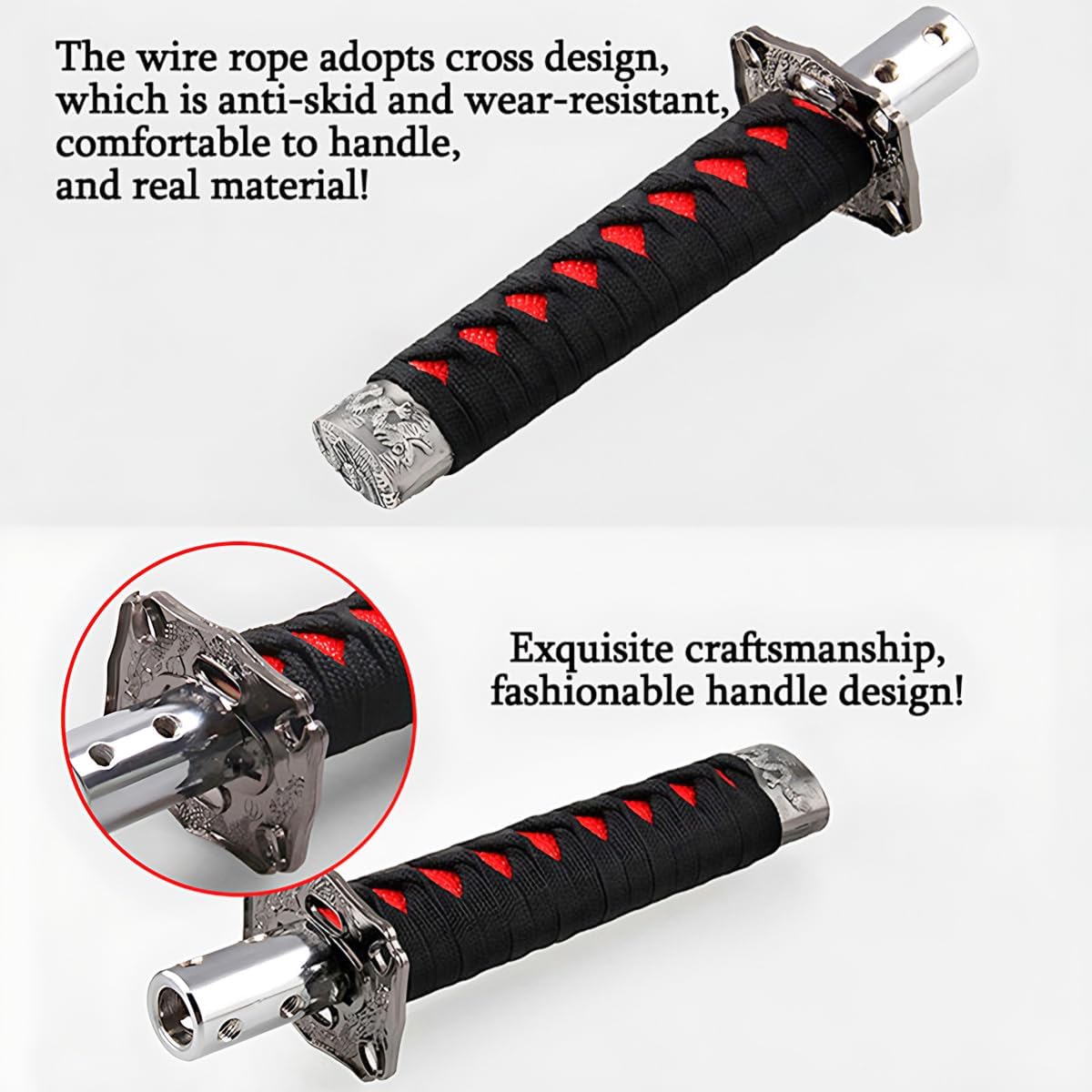 zipelo Samurai – Pomo de palanca de cambios corta de 6 pulgadas con 4 adaptadores, palanca de cambios Samurai para transmisión manual, la mayoría de