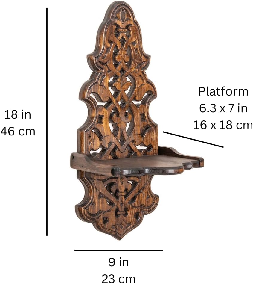 Candelabros rústicos para colgar en la pared, estante de madera para lámparas y velas, portavelas, estantes de granja