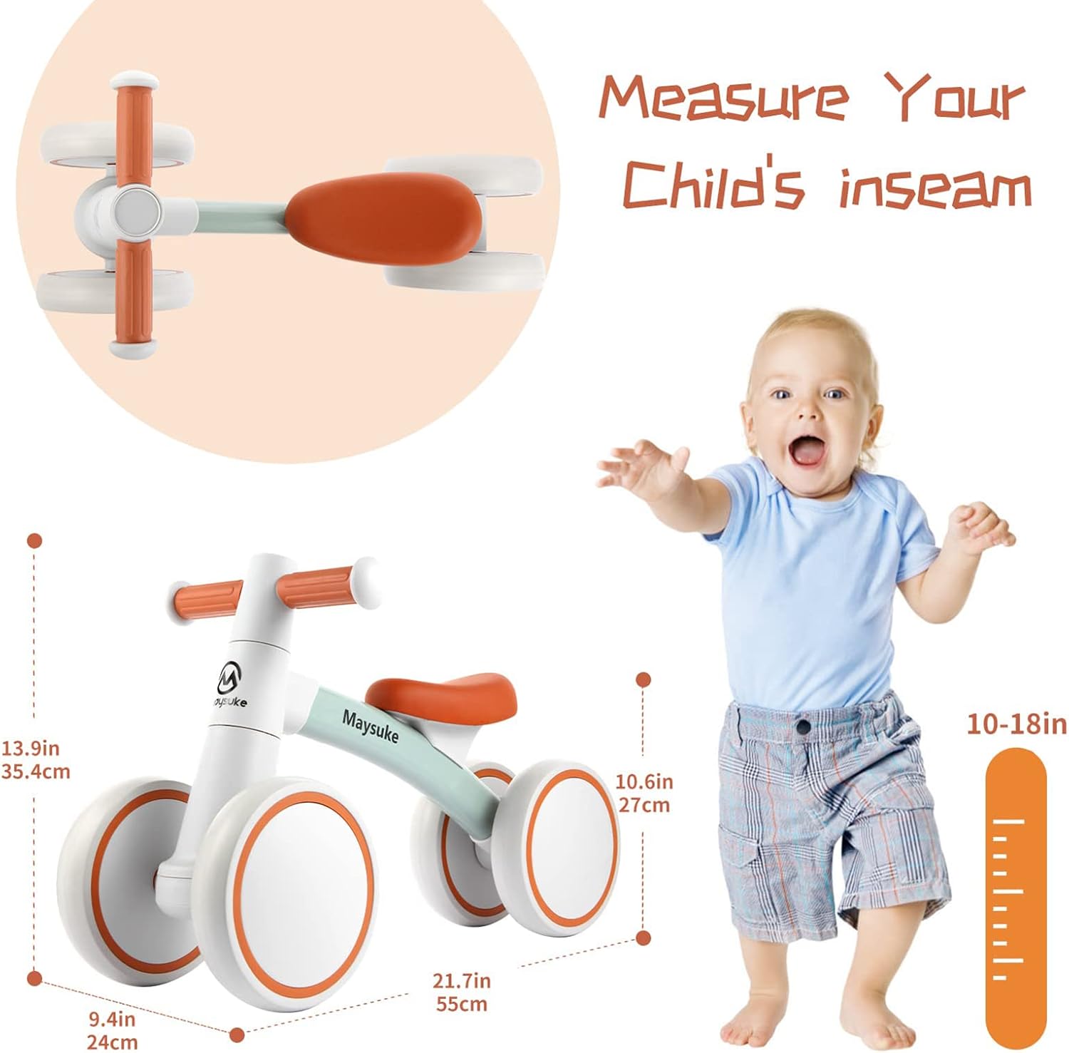 Bicicleta de equilibrio para bebés de 1 año, regalos para niños y niñas, bicicleta para niños pequeños de 10 a 24 meses, regalo de primer cumpleaños