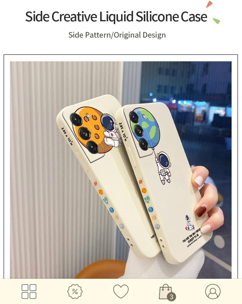 Funda de astronauta linda para Xiaomi para Redmi Note 10 9 8 11 Pro Plus 10S 9S 9T 8T 9C Mi 11T Poco X3 NFC M4 M3 F3 Cubierta de silicona líquida,