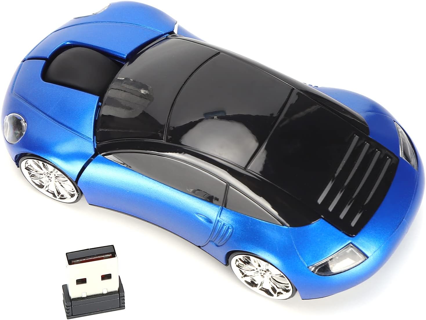 Acogedor Mouse inalámbrico, mini mouse fotoeléctrico en forma de auto de 2.4G, compatible con tecnología inteligente de ahorro de energía, diseño