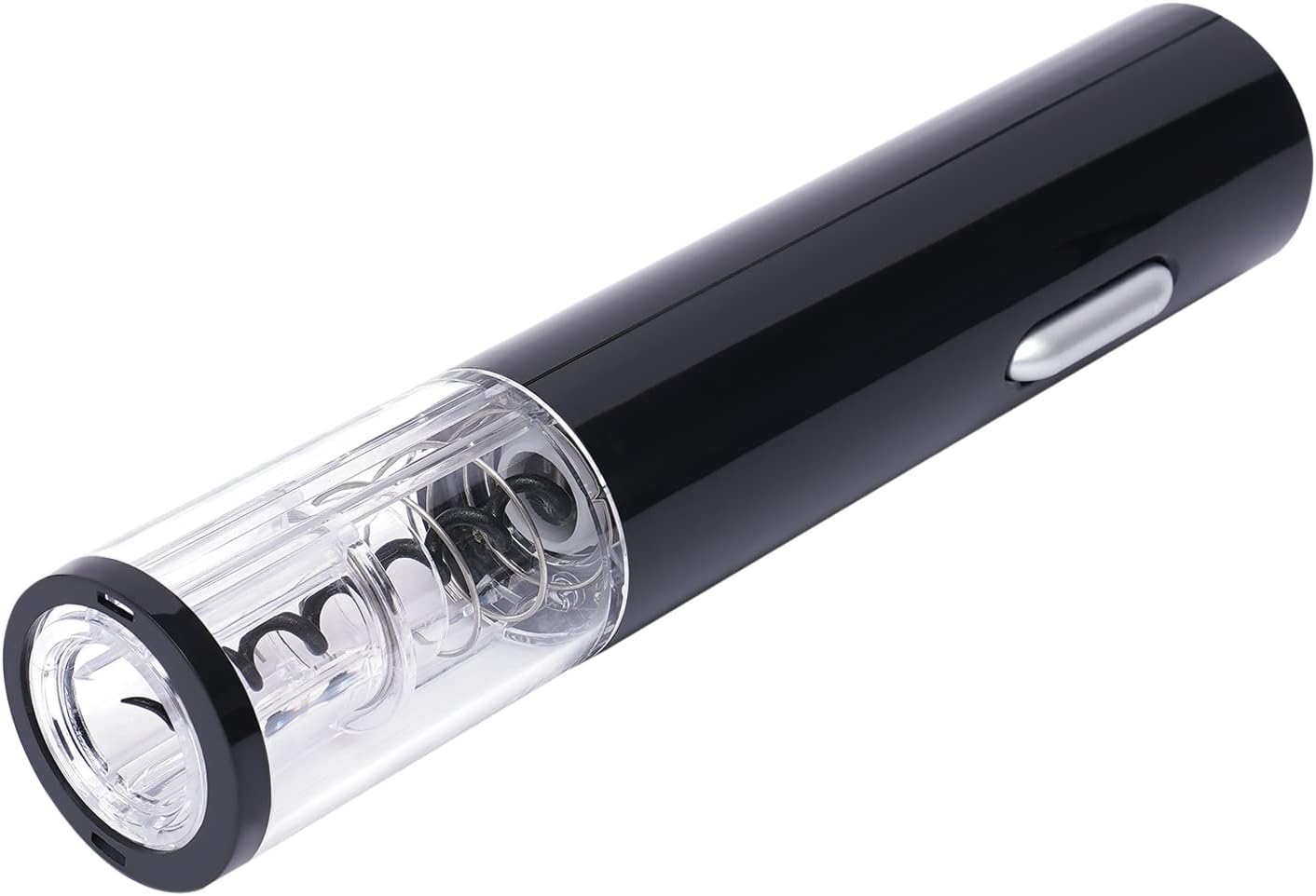DOONARCES Abrebotellas de vino eléctrico negro, abridor automático de botellas de vino eléctrico con batería Sacacorchos de acero inoxidable con