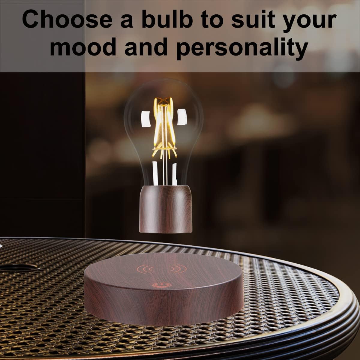 UVEHAS Bombilla de levitación magnética, lámpara LED de levitación magnética con control táctil, bombilla giratoria flotante, luces nocturnas,