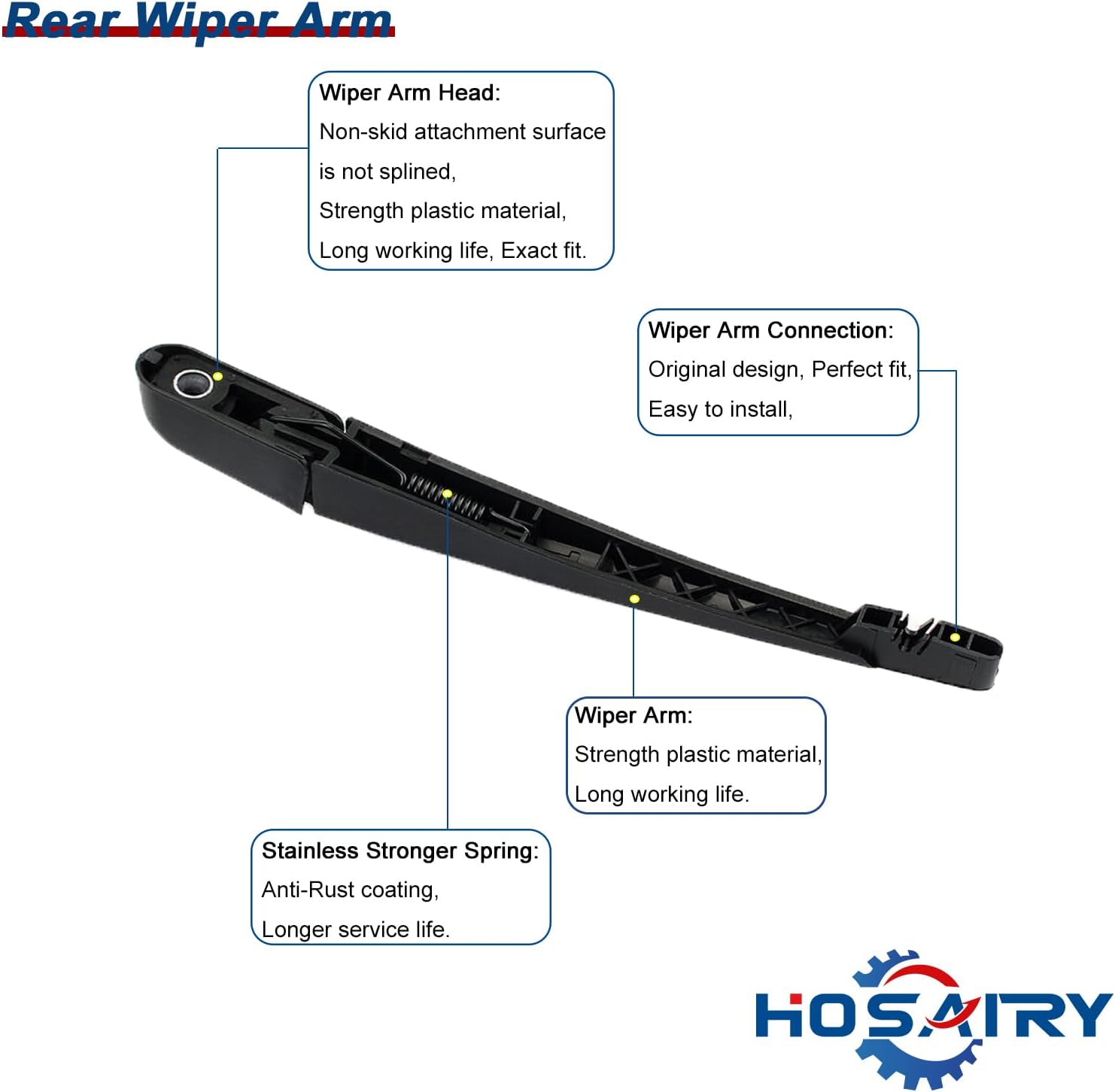 Juego de limpiaparabrisas trasero para Ford Edge 2007-2014, para Lincoln MKX 2007-2015, para Dodge Grand Caravan 2008-2010, para Chrysler Town &