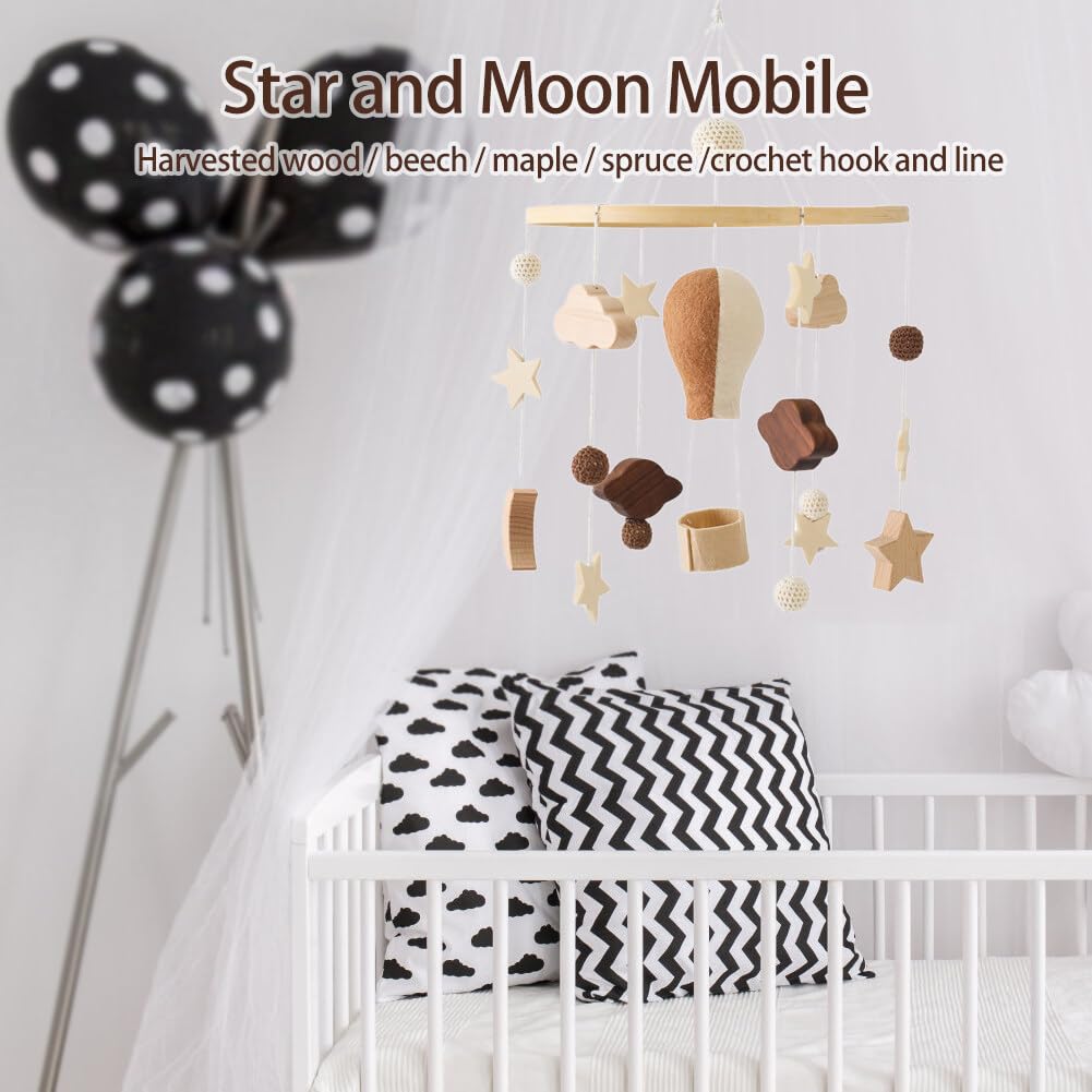 Móvil para cuna de bebé para niños y niñas  Campana de cama bohemia para guardería  Juguetes tejidos de ganchillo con globos de aire caliente