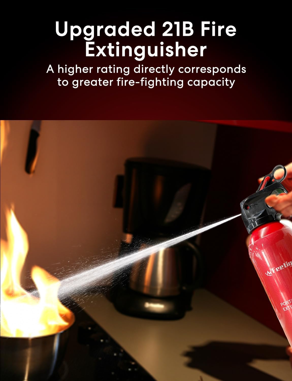 Extintor de incendios de 2 unidades, pequeños extintores para la casa, extintor portátil a base de agua para el hogar, automóvil, cocina, barco,
