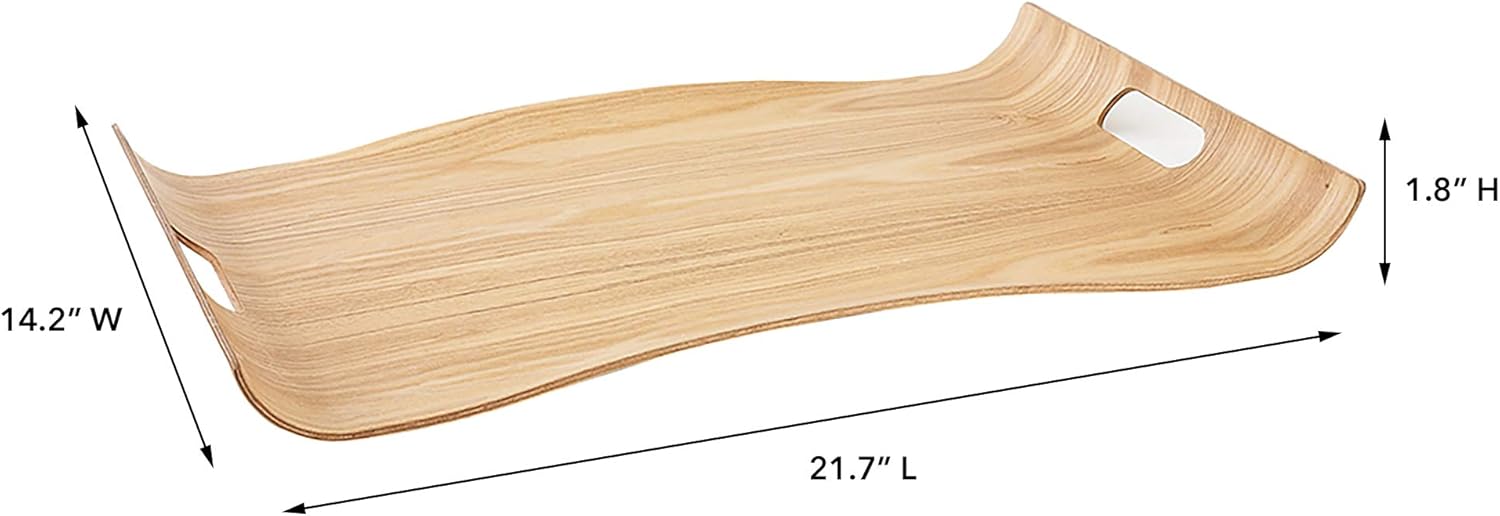 IMPULSE! Bergen Willow Wood desayuno en bandeja de cama, escritorio de regazo, bandeja de servir, escritorio de cama (bronceado natural)