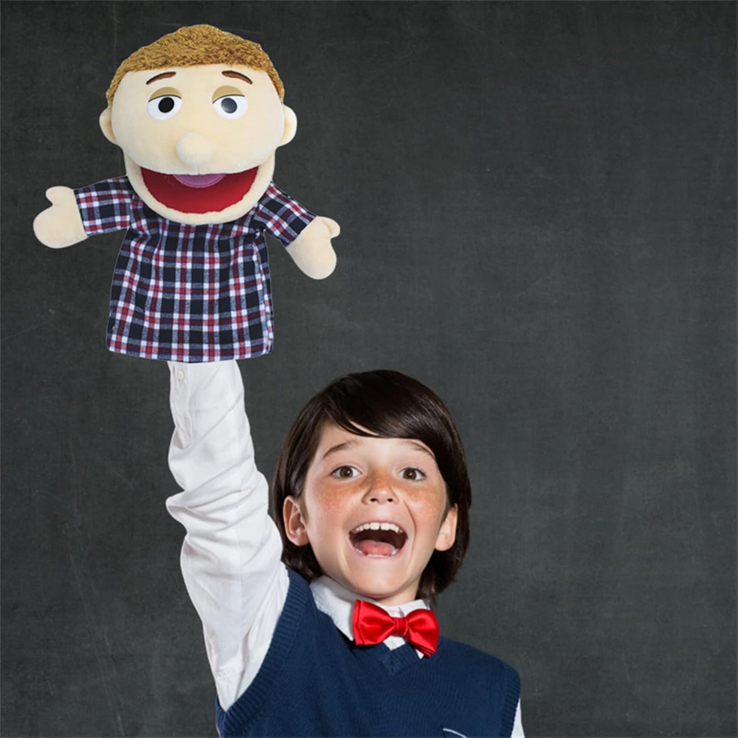 Marionetas de mano encantadoras para la familia, con apertura de boca, juguetes de juego de rol, juguetes de enseñanza para contar historias (papá a