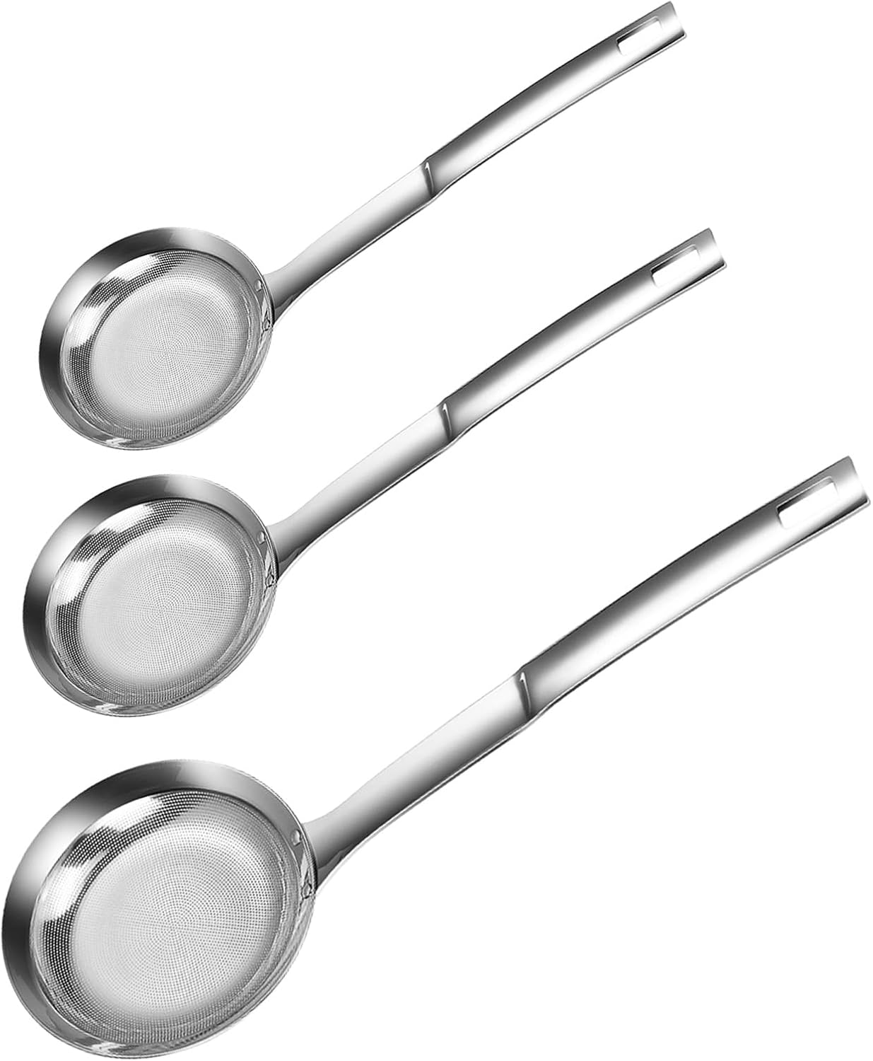Cuchara ranurada con coladores, cucharas separadoras de aceite, accesorios de cocina para separar y colar aceite y líquidos, cuchara espumadera de