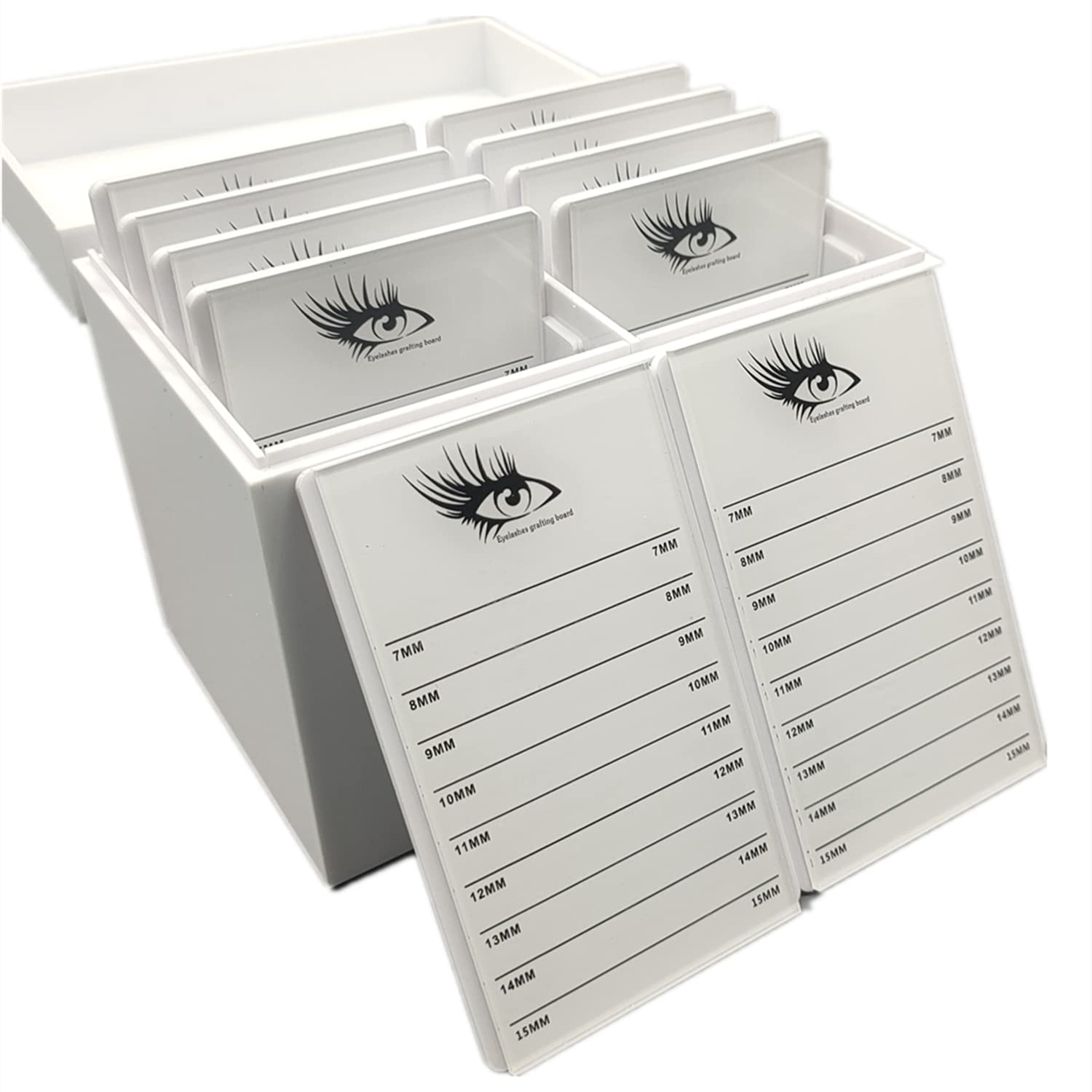Caja de almacenamiento de pestañas acrílicas de 10 capas, organizador de maquillaje, pestañas postizas, soporte de paleta de pegamento, extensión de