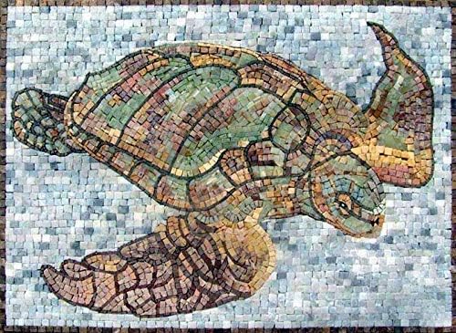 Mozaico – Arte de mosaico de tortuga marina  Diseños de mosaicos  Obra de arte de mosaico  Incrustaciones de piso de arte de pared de mosaico de