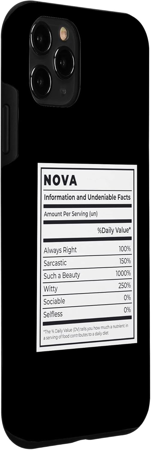 iPhone 11 Pro NOVA Funny Nutrition Facts Custom Girl Name Mother’s Day Case