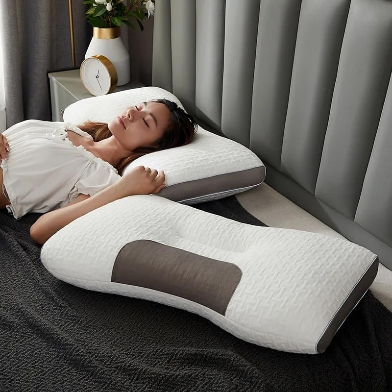 Jawyem Almohada ortopédica cervical del masaje del balneario 3D para ayudar a dormir y proteger la almohada del cuello de la fibra de soja del
