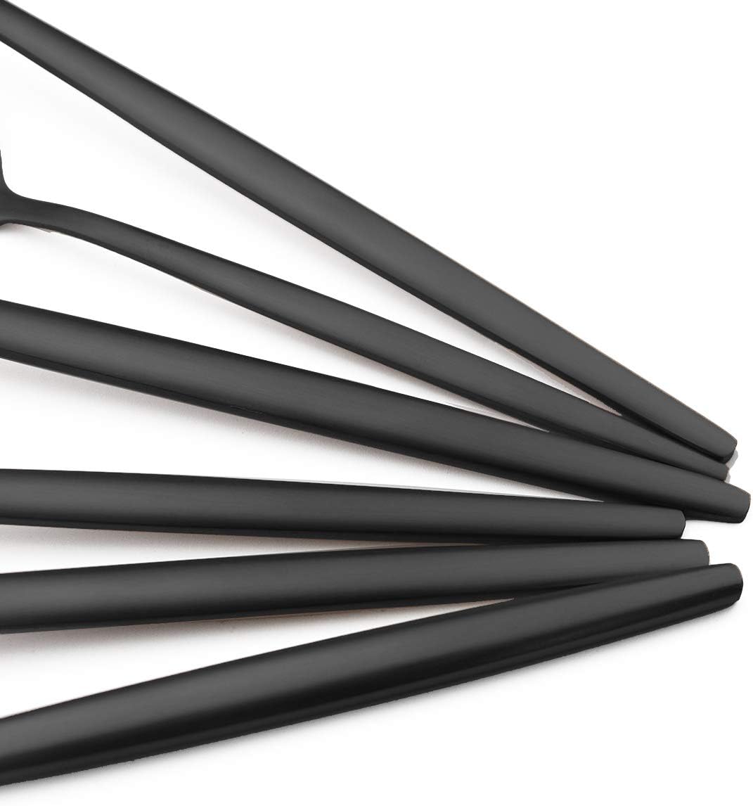 Juego de cubiertos de acero inoxidable 304 moderno de 60 piezas, elegante servicio de utensilios de cocina para 12, incluye cuchillos, cucharas,