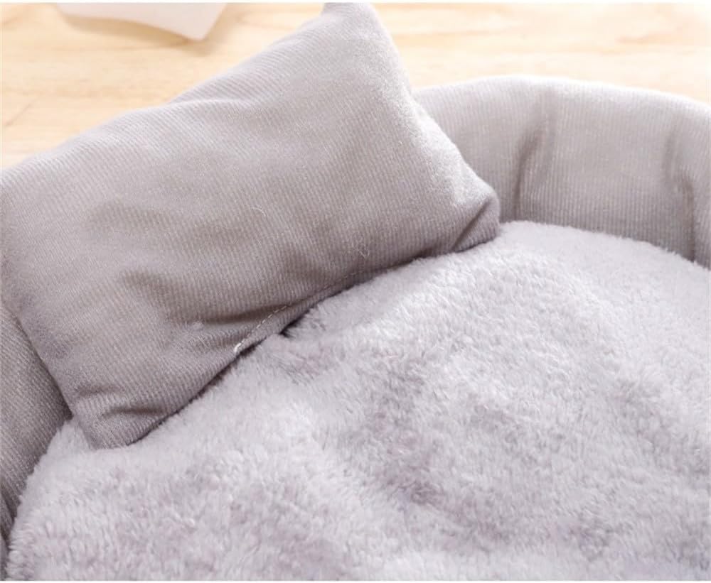 Cama acolchada redonda en forma de dona para gatos y perros, cama lavable para mascotas pequeñas con almohada, antiansiedad, cama redonda de felpa