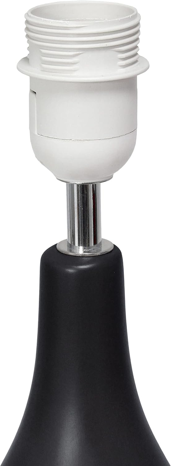 Simple Designs lámpara de mesa de cerámica con base tipo pera, negro, LT2002-BLK, 150watts