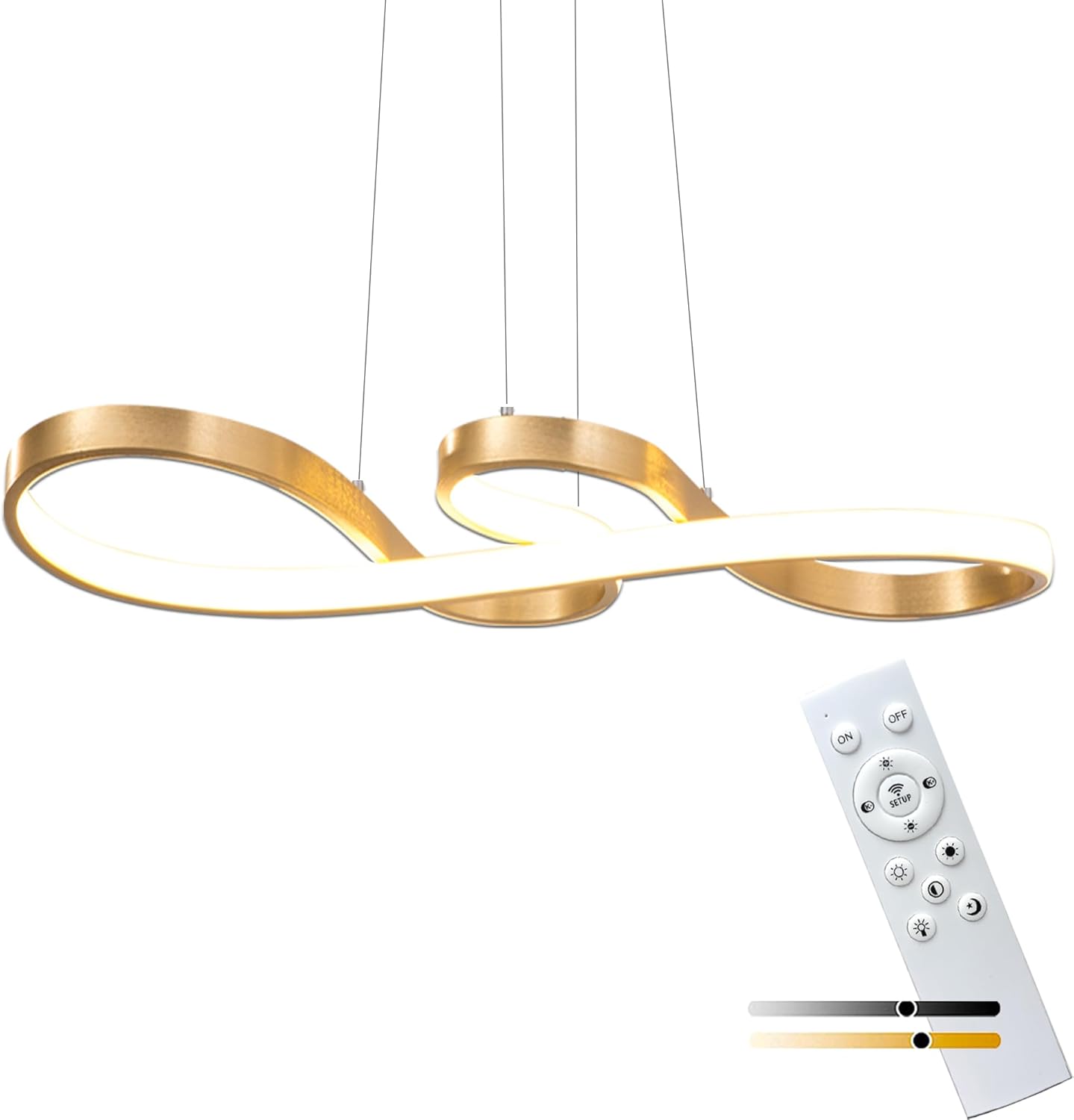 Lámpara LED moderna, lámpara colgante regulable con control remoto, lámpara colgante de montaje empotrado, ajustable, comedor, cocina, isla,