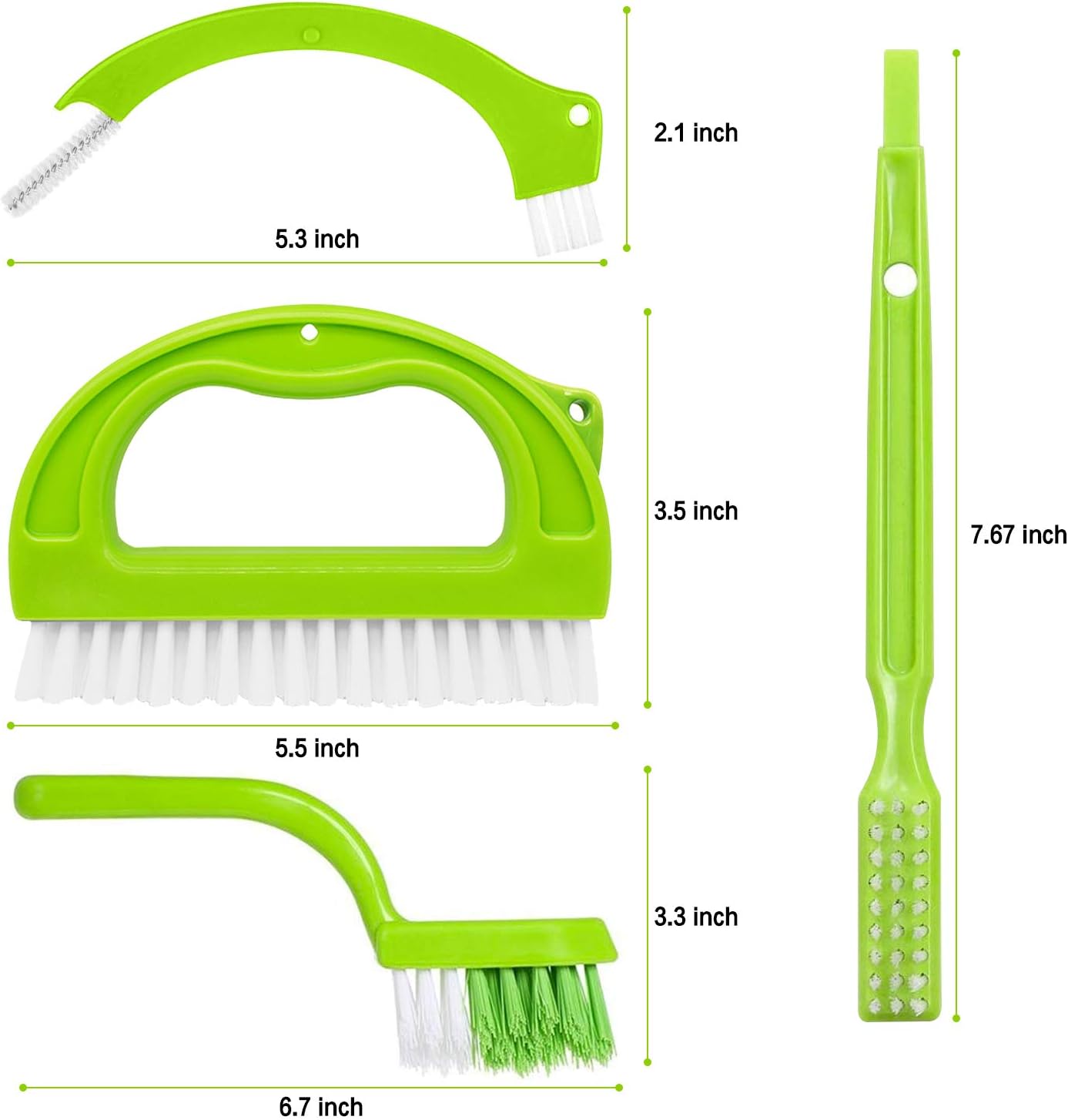 Living&Giving Grout Brush, (4 in 1) Grout Cleaner Brush, Tile Joint Scrub Brush with Handle, Stiff Cleaning Brush for All of The Household Such as