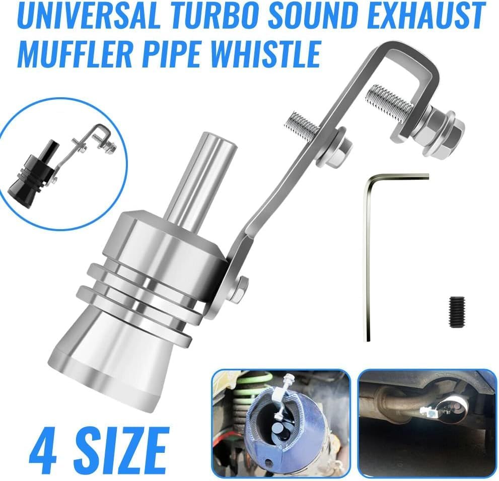 Guwxse Silenciador de escape universal de aluminio Turbo Sound Silbato de tubo de escape de coche Válvula de soplado BOV Tip Simulator Whistler