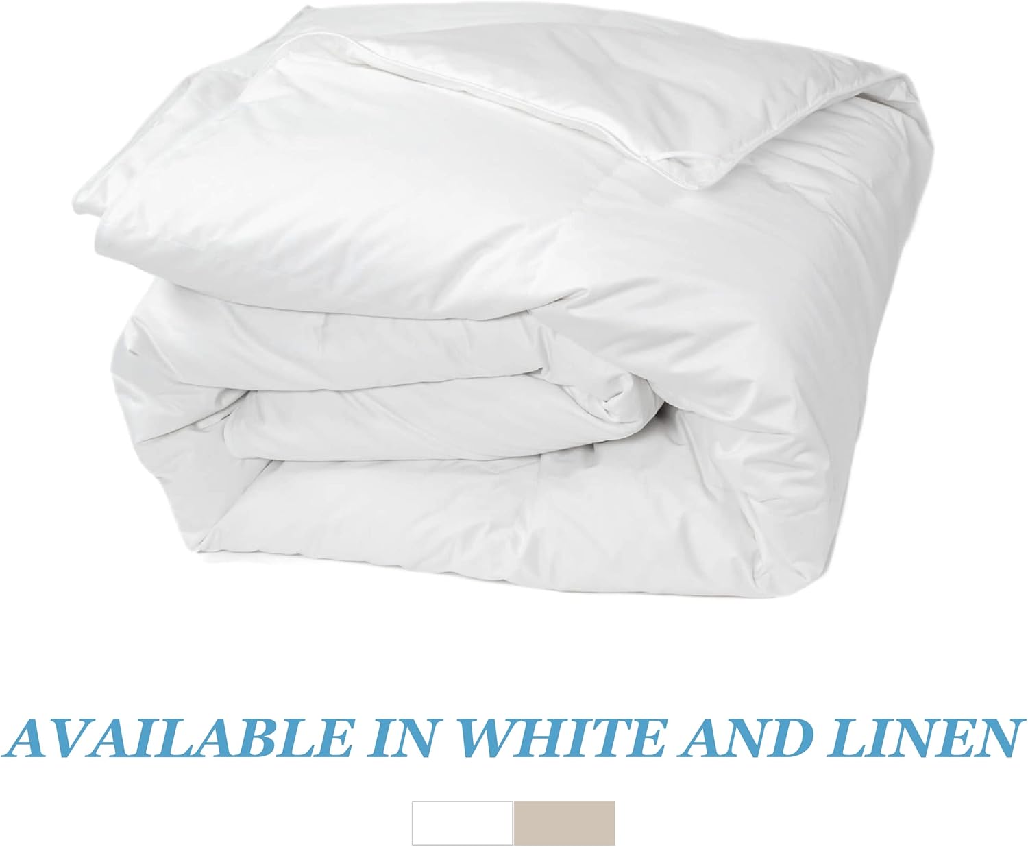 Ameridown Extra Warmth Elite – Edredón de plumón 600 con accesorios cosidos en las esquinas, cama individual o larga, color blanco