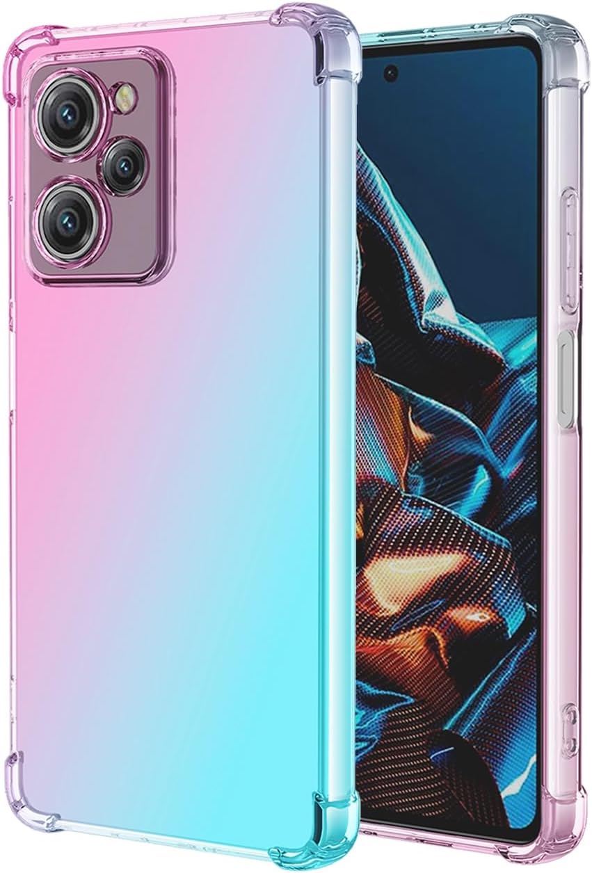 Ueokeird Para Redmi Note 12 Pro Speed CasePoco X5 Pro 22101320G Caso, transparente lindo gradiente teléfono caso delgado anti arañazos flexible TPU