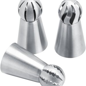 Boquilla de punta de tubería de glaseado de 3 piezas, boquilla de acero inoxidable para tartas, herramienta de decoración de pasteles de bricolaje, Boquilla de punta de tubería de glaseado de 3 piezas, boquilla de acero inoxidable para tartas, herramienta de decoración de pasteles de bricolaje,