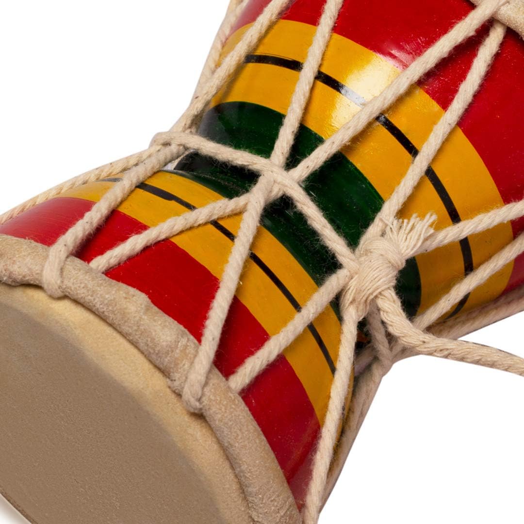 Hecho a mano de madera y cuero clásico indio folk dumroo damroo damaru mano batería percusión decorativa coleccionable Showpiece Instrumentos