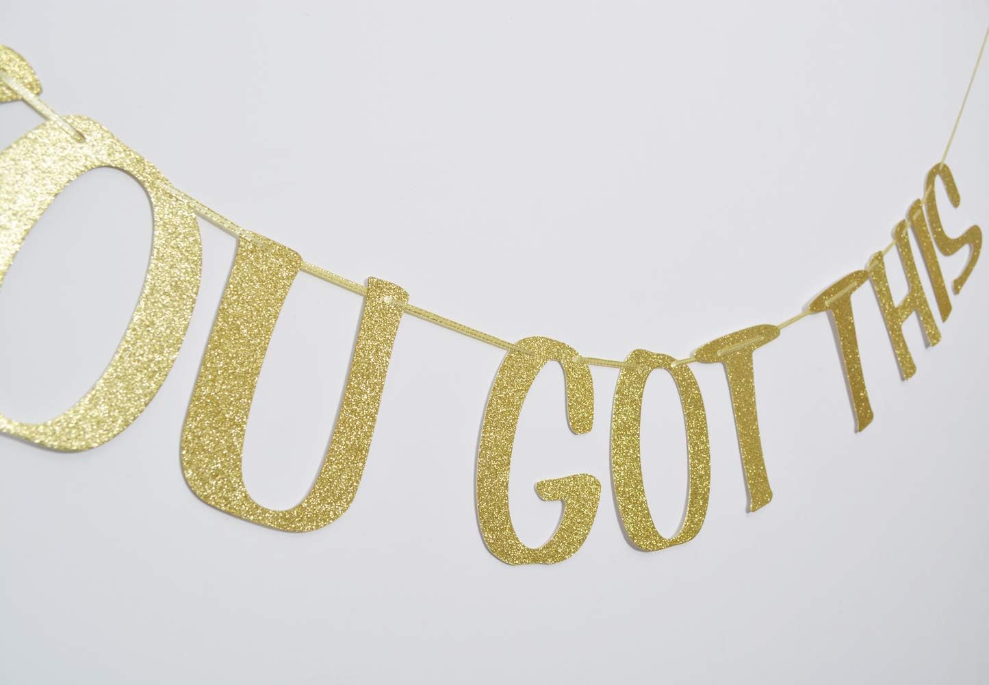 Letrero con purpurina dorada con texto en inglés “You Got This” para cubículo, hogar, oficina, guardería, dormitorio infantil, sala de juegos,