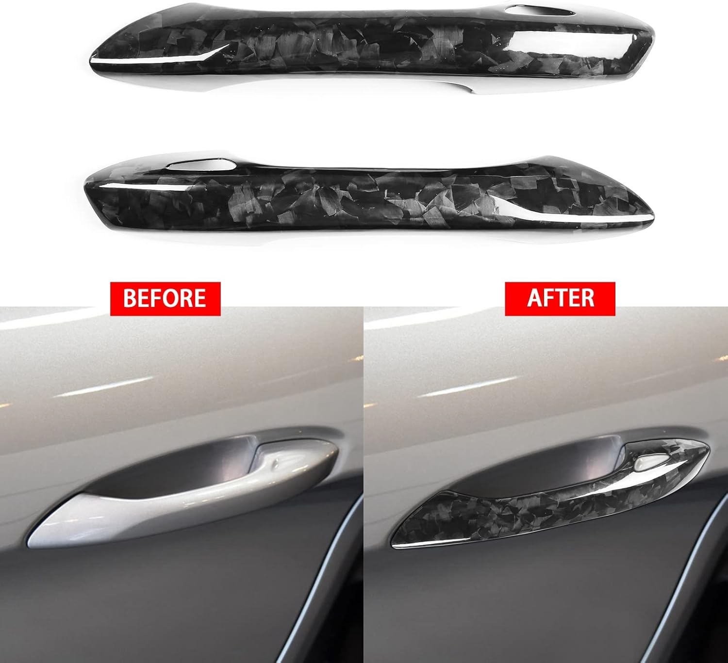 Cubierta de fibra de carbono forjada para manija de puerta exterior para Porsche 911 718 2016-2020