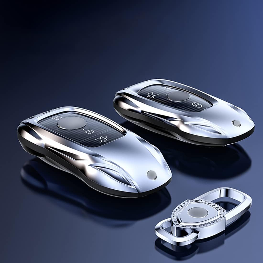Funda de metal de aleación de zinc compatible con Mercedes Benz Clase S Clase SL Clase C C300 W206 W223 R232 2022 Protector de llave inteligente