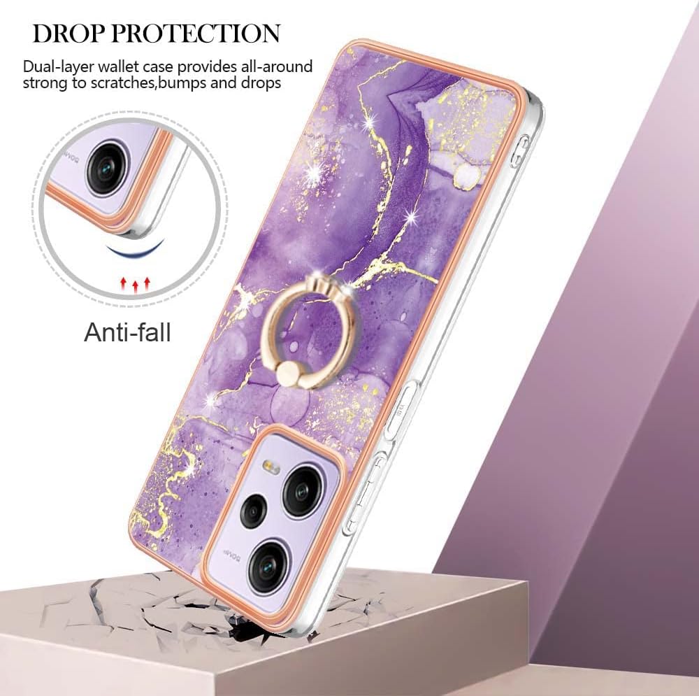 Funda delgada para Redmi Note 12 Pro 5G, funda para Xiaomi Poco X5 Pro 5G, funda de anillo brillante de moda para niñas, protección de lente de