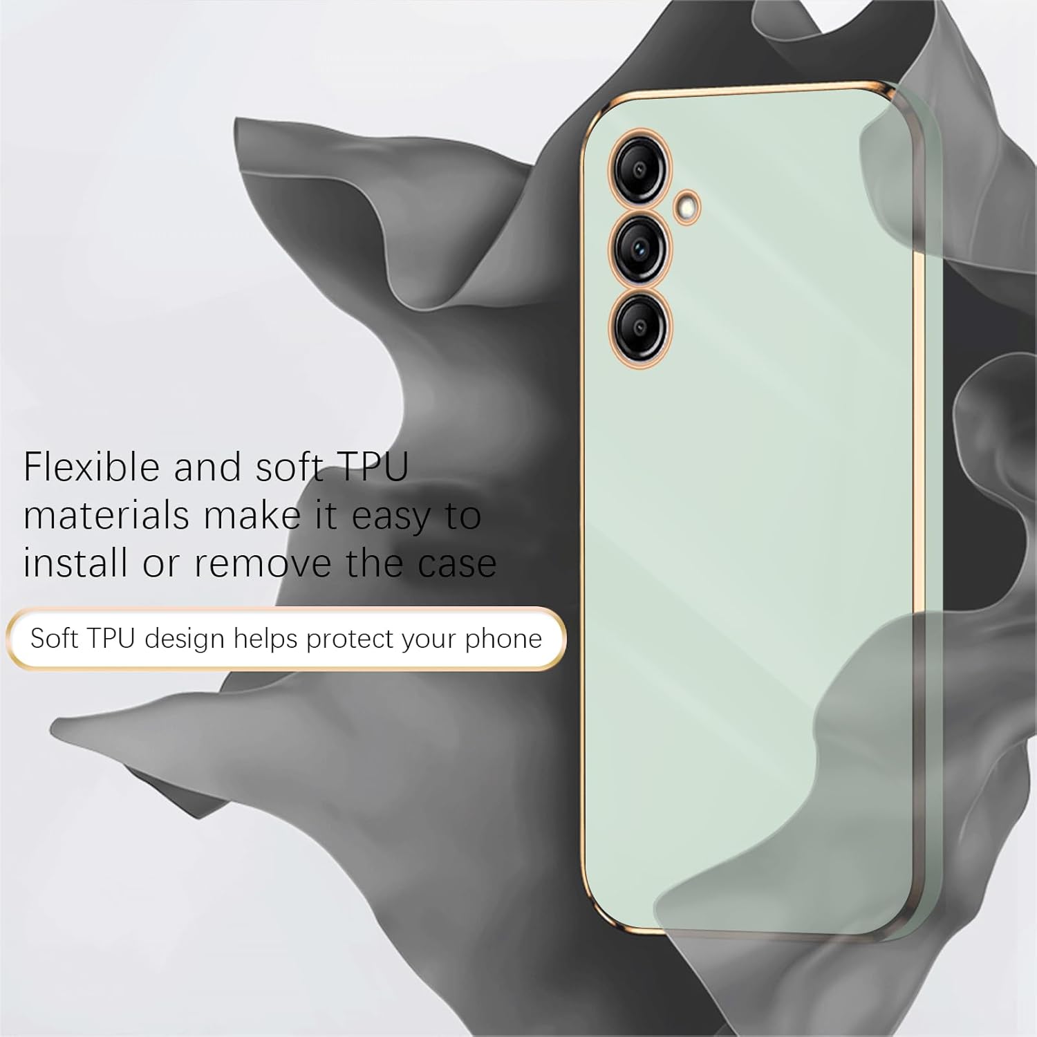 Funda para A14 0.18 oz, Galaxy A14 0.18 oz Funda para teléfono para mujer, galvanoplastia, de lujo, estética, moderna, bonita, con protección de TPU